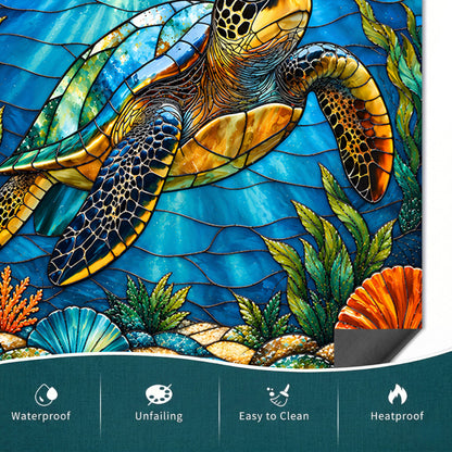 Sea Turtle Magnetic Dishwasher Vibrant Coastal Turtle