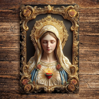 Christian 2D Metal Sign Virgin Mary