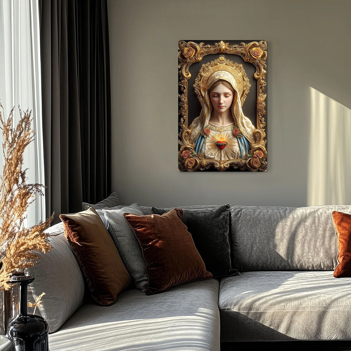 Christian 2D Metal Sign Virgin Mary