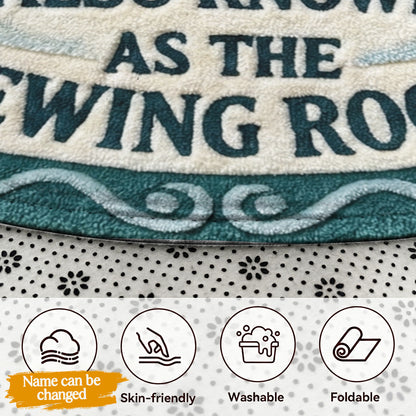 Sewing Lover Round Rug Personalized Welcome To My Woman Cave