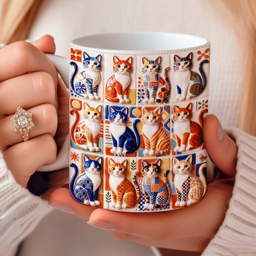 Cat Lover 11Oz Mug Whimsical Cats
