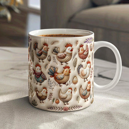 Chicken 11Oz Mug Whimsical Chickens