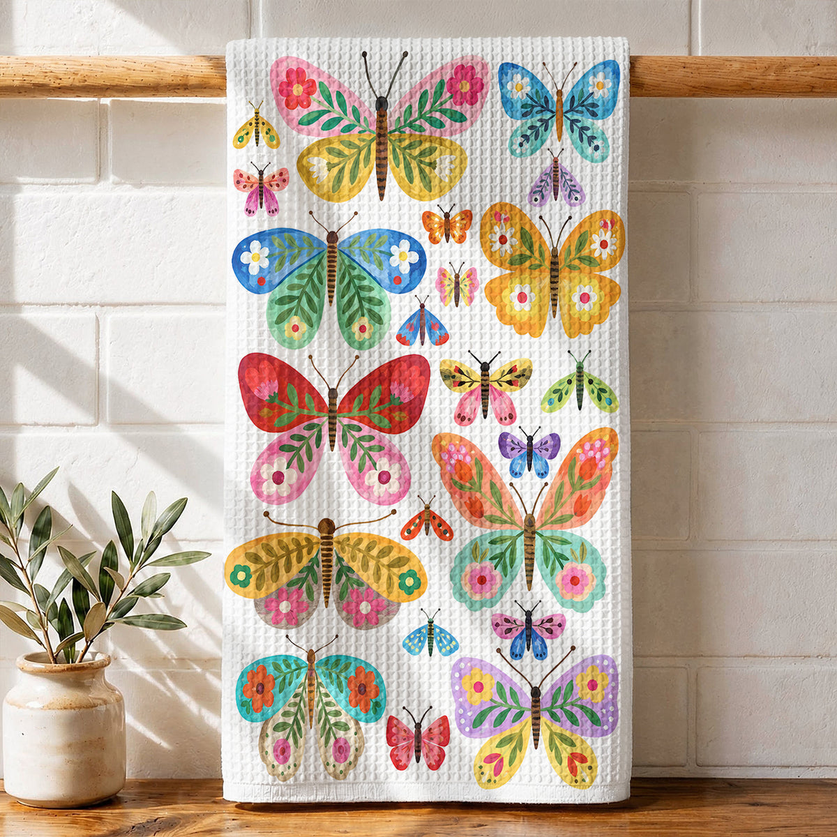 Butterfly Kitchen Towel Whimsical Butterfly