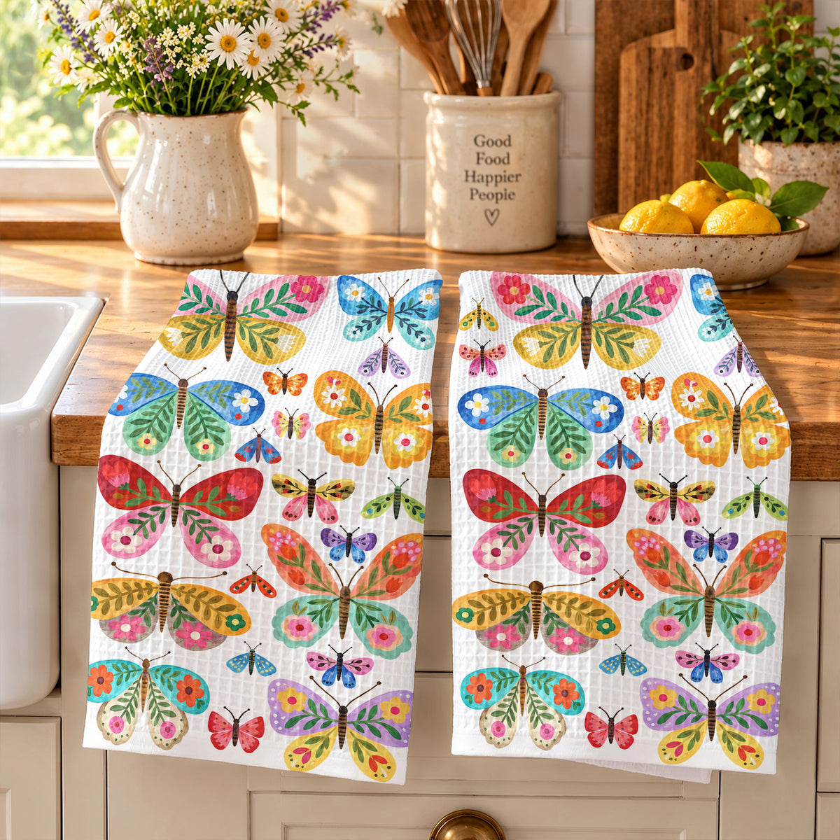 Butterfly Kitchen Towel Whimsical Butterfly