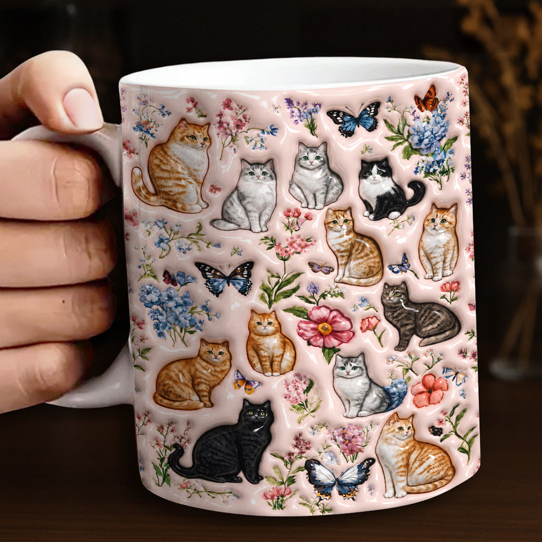 Cat Lovers Ceramic Mug Whiskers' Dreamy Garden