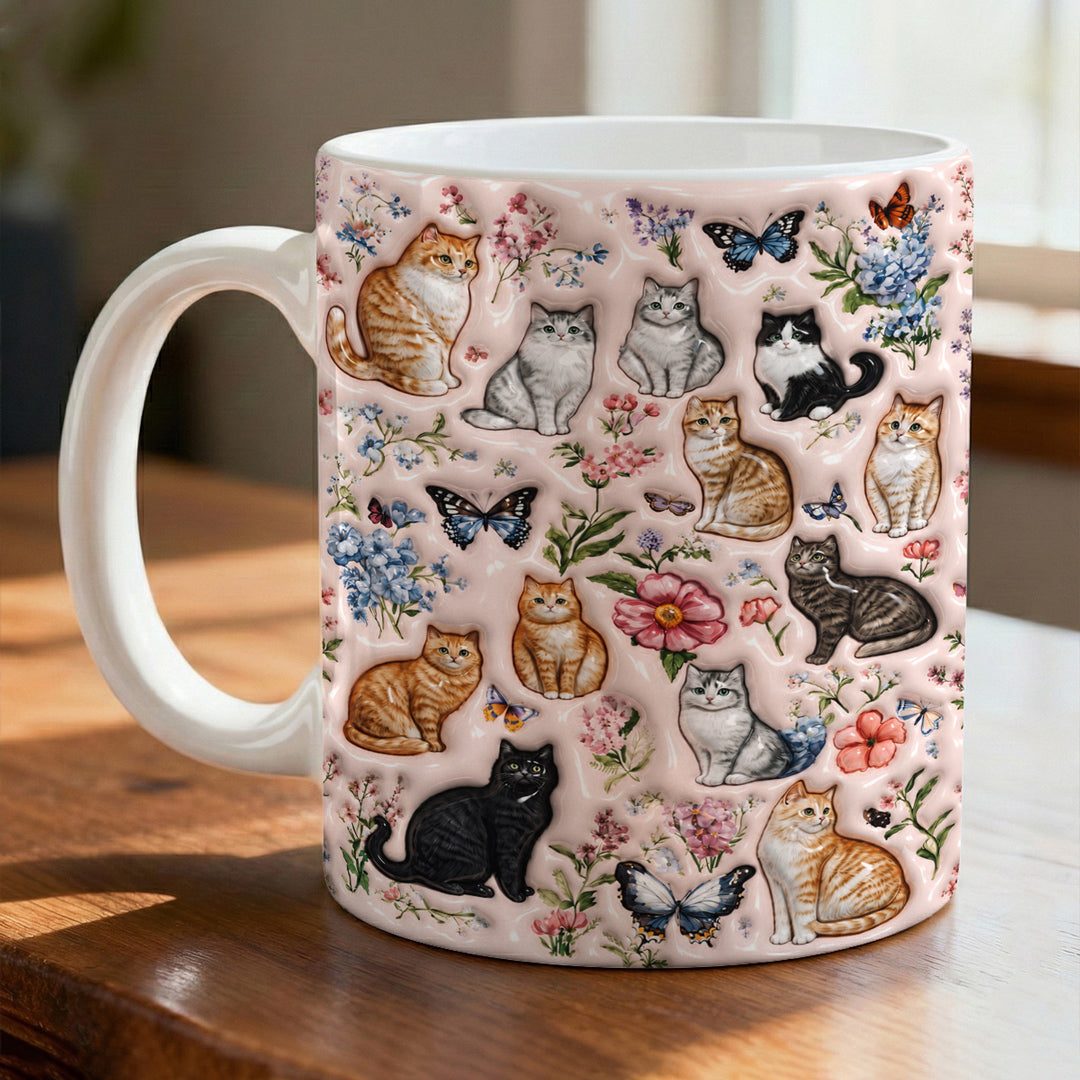 Cat Lovers Ceramic Mug Whiskers' Dreamy Garden