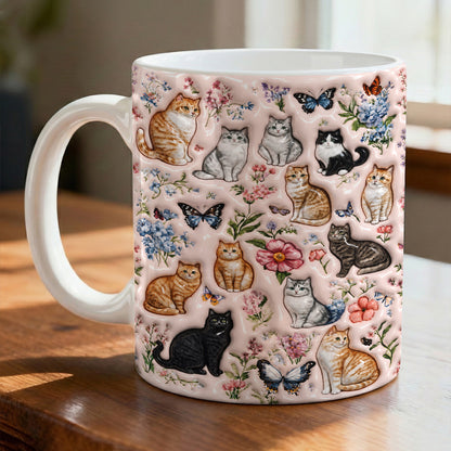 Cat Lovers Ceramic Mug Whiskers' Dreamy Garden