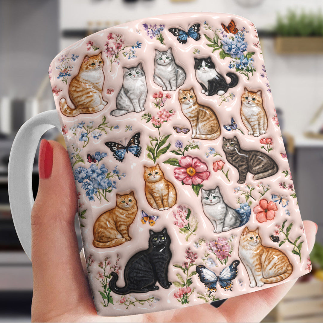 Cat Lovers Ceramic Mug Whiskers' Dreamy Garden