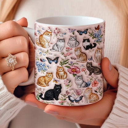Cat Lovers Ceramic Mug Whiskers' Dreamy Garden