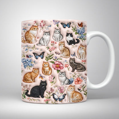 Cat Lovers Ceramic Mug Whiskers' Dreamy Garden