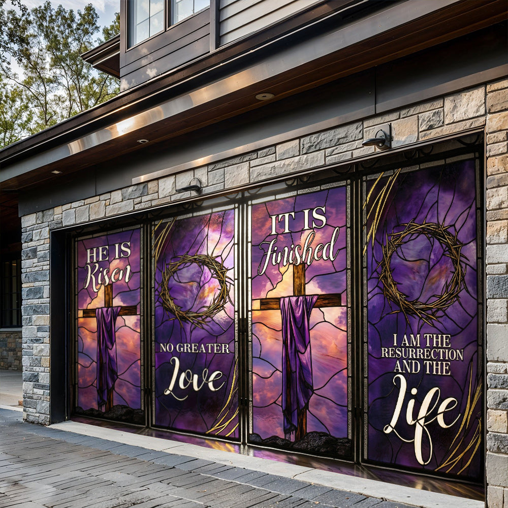 Christian Easter Garage Door Banner Decoration - The Resurrection Light