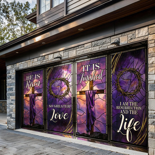 Christian Easter Garage Door Banner Decoration - The Resurrection Light