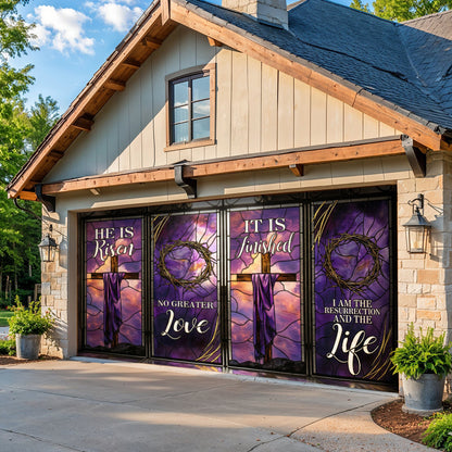 Christian Easter Garage Door Banner Decoration - The Resurrection Light