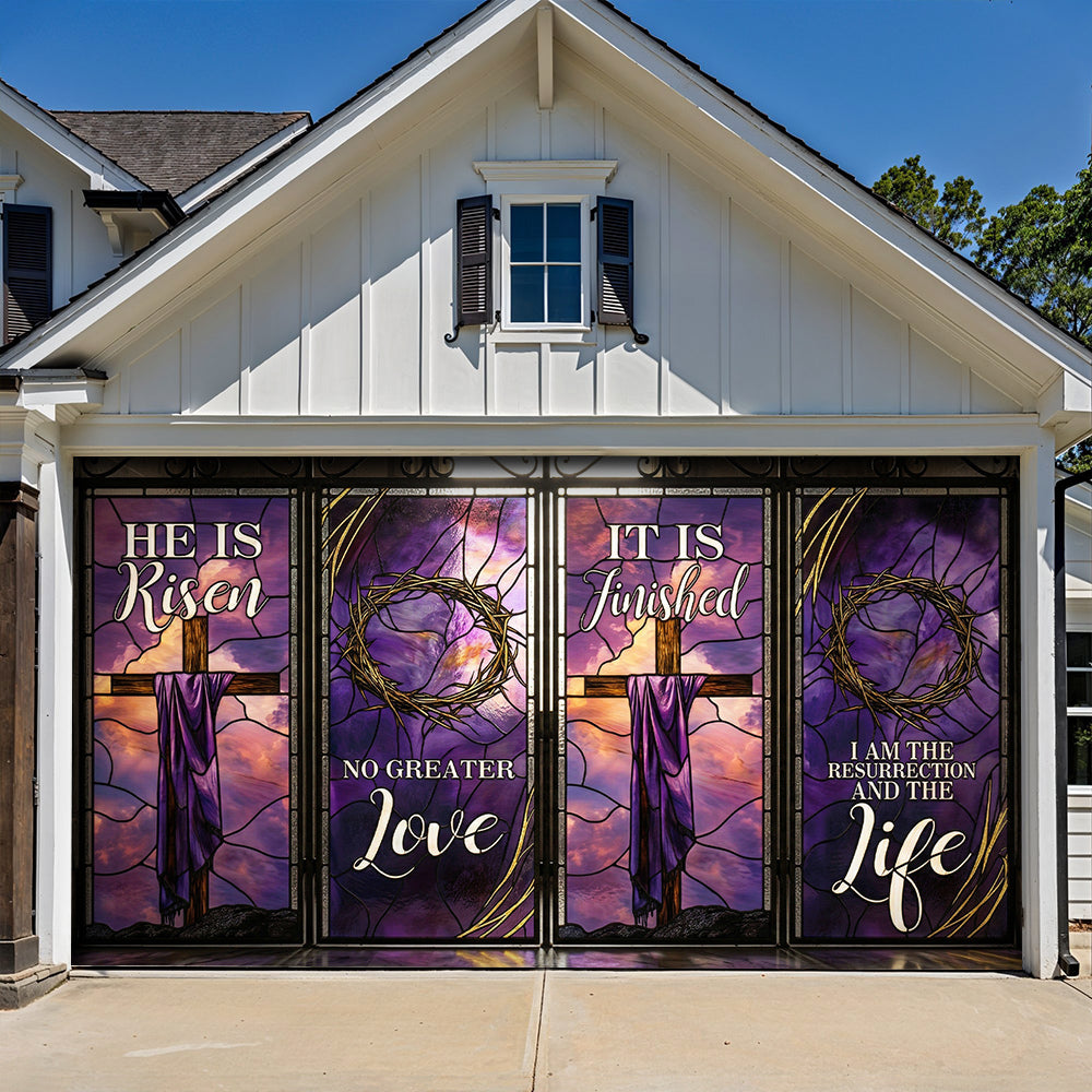 Christian Easter Garage Door Banner Decoration - The Resurrection Light