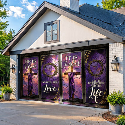 Christian Easter Garage Door Banner Decoration - The Resurrection Light