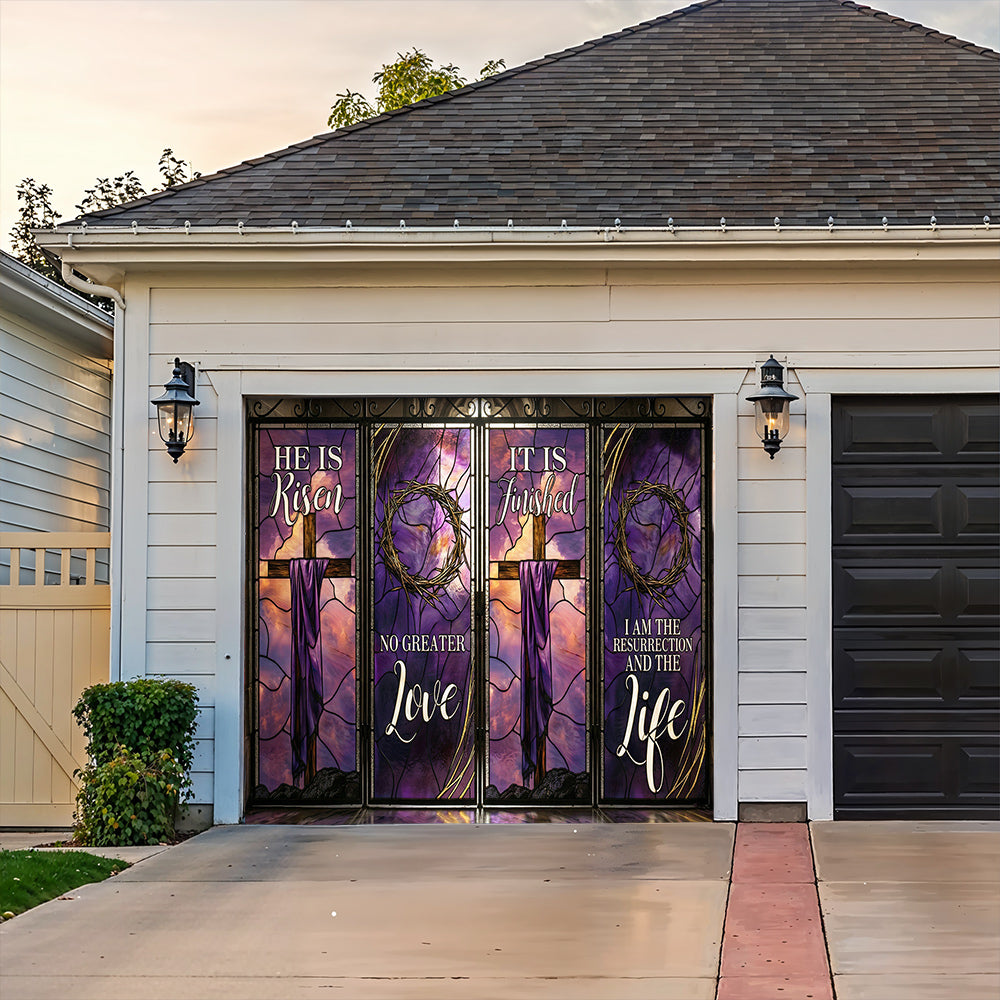 Christian Easter Garage Door Banner Decoration - The Resurrection Light