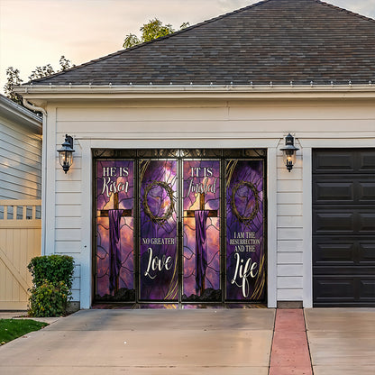 Christian Easter Garage Door Banner Decoration - The Resurrection Light