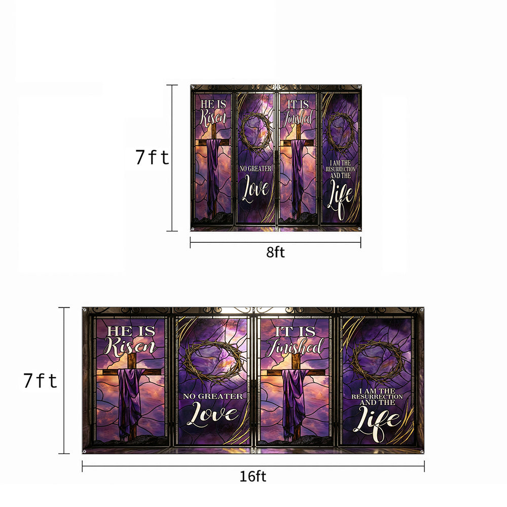 Christian Easter Garage Door Banner Decoration - The Resurrection Light