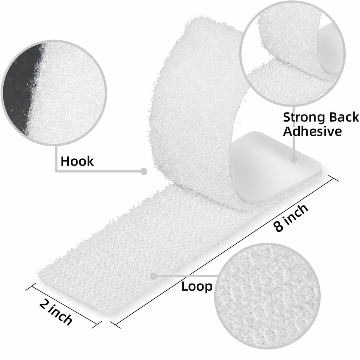 Extra Self-Adhesive Hook & Loop Strips (6-Pack)