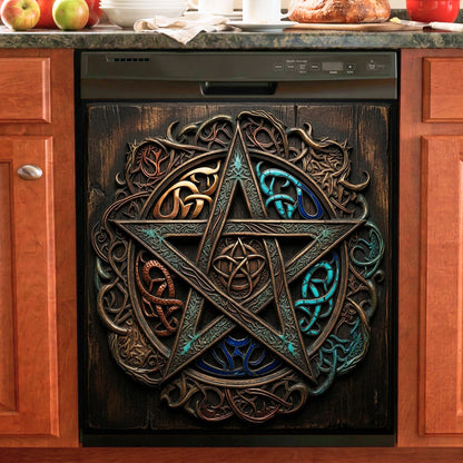 Witch Magnetic Dishwasher Cover Wiccan Pentagram