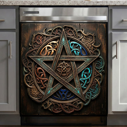Witch Magnetic Dishwasher Cover Wiccan Pentagram
