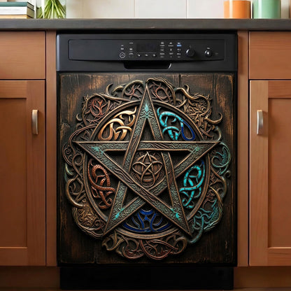 Witch Magnetic Dishwasher Cover Wiccan Pentagram