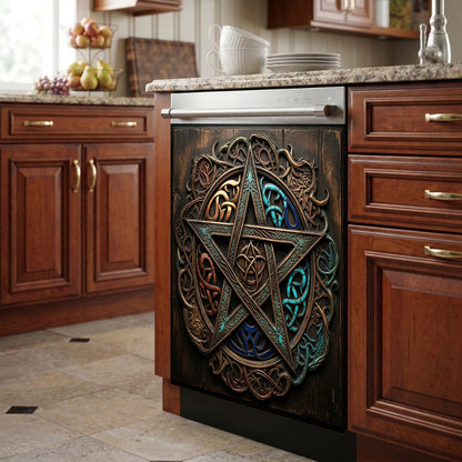 Witch Magnetic Dishwasher Cover Wiccan Pentagram