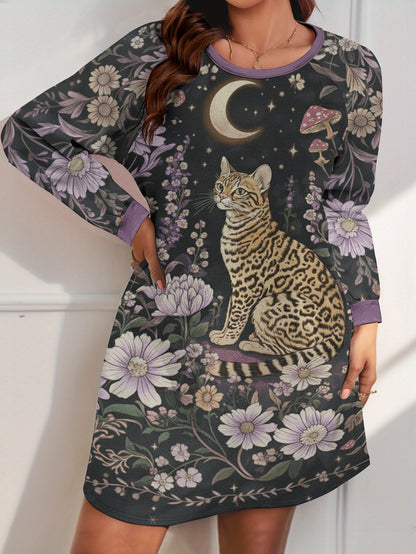 Bengal Cat Raglan Dress Wild Dream