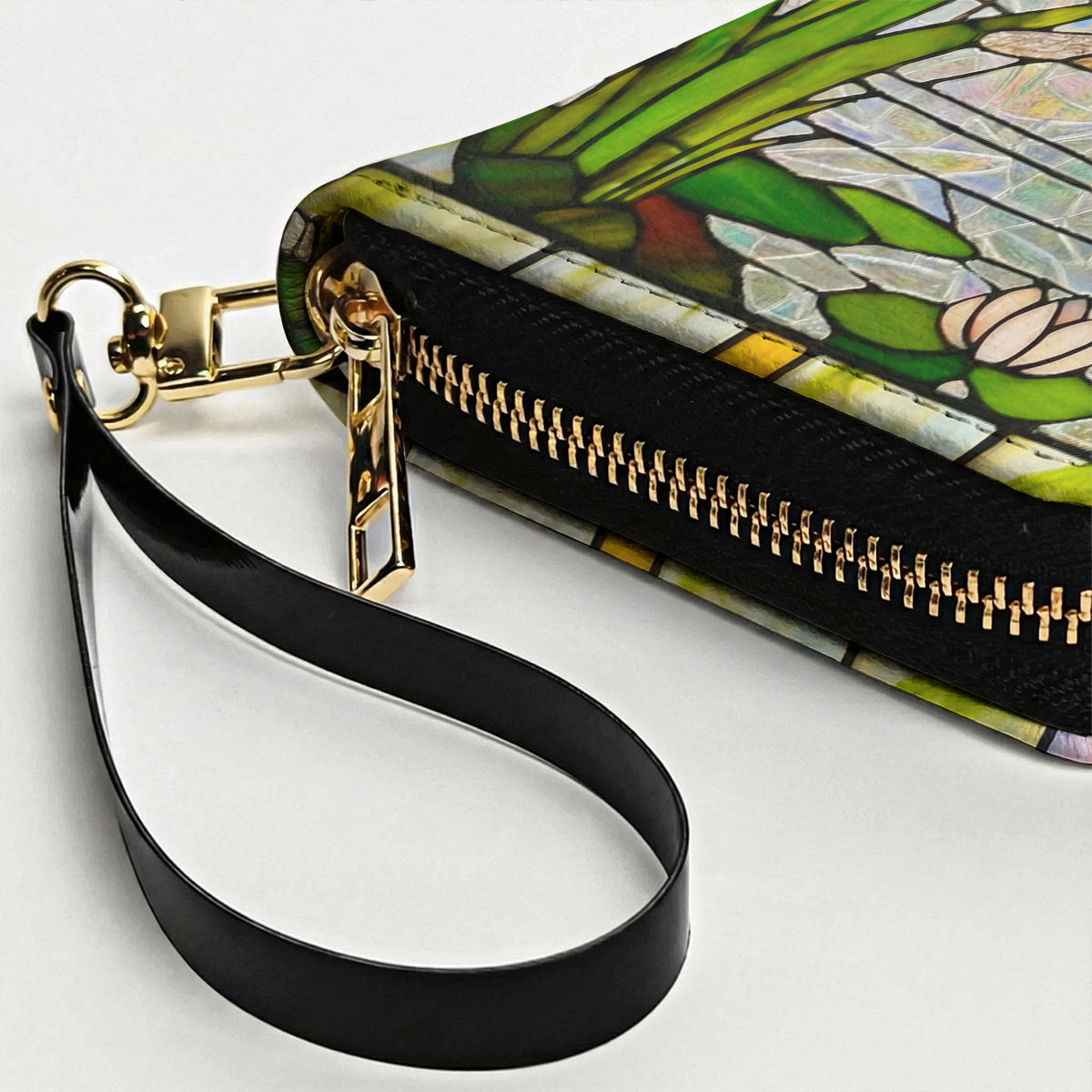 Dragonfly Leather Wallet Wings Of Wonder In Stained Glass