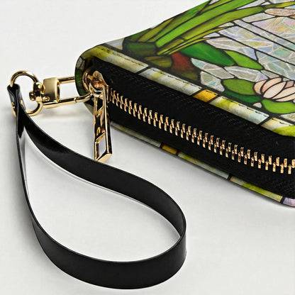 Dragonfly Leather Wallet Wings Of Wonder In Stained Glass