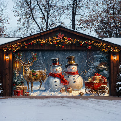 Winter Garage Door Banner Decoration -  Winter Woodland Whimsy