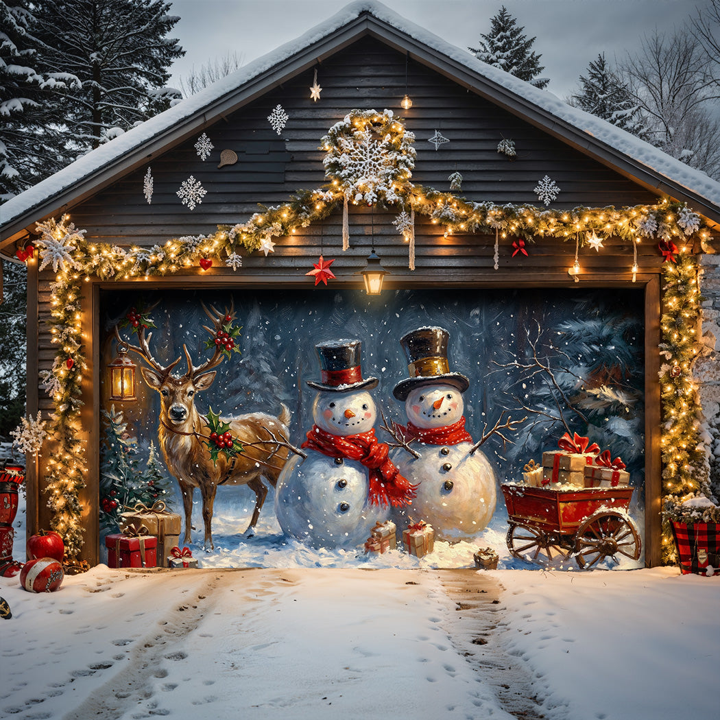 Winter Garage Door Banner Decoration -  Winter Woodland Whimsy