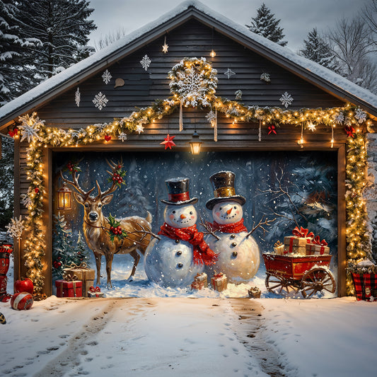 Winter Garage Door Banner Decoration -  Winter Woodland Whimsy
