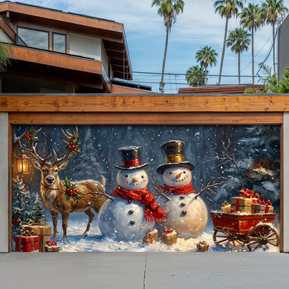 Winter Garage Door Banner Decoration -  Winter Woodland Whimsy
