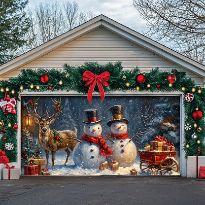 Winter Garage Door Banner Decoration -  Winter Woodland Whimsy