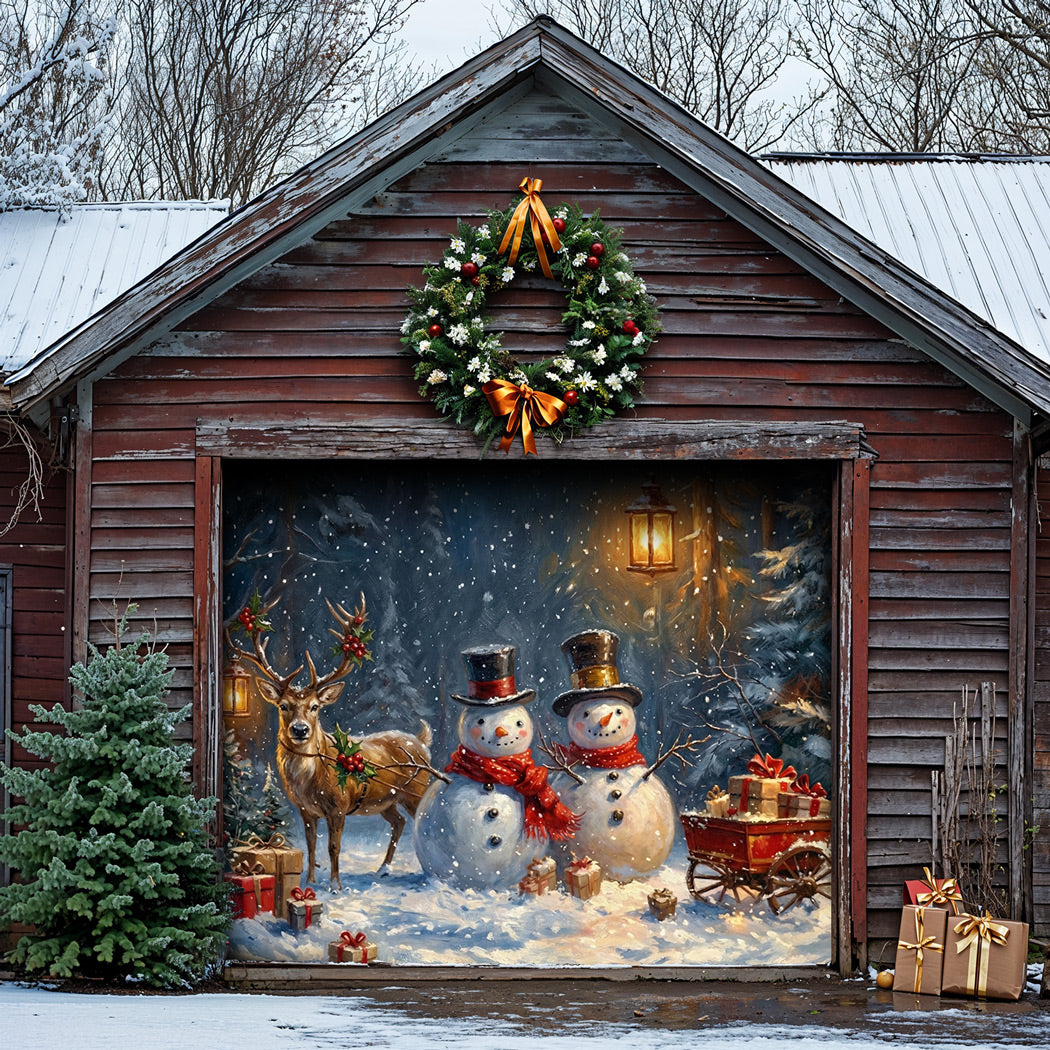 Winter Garage Door Banner Decoration -  Winter Woodland Whimsy