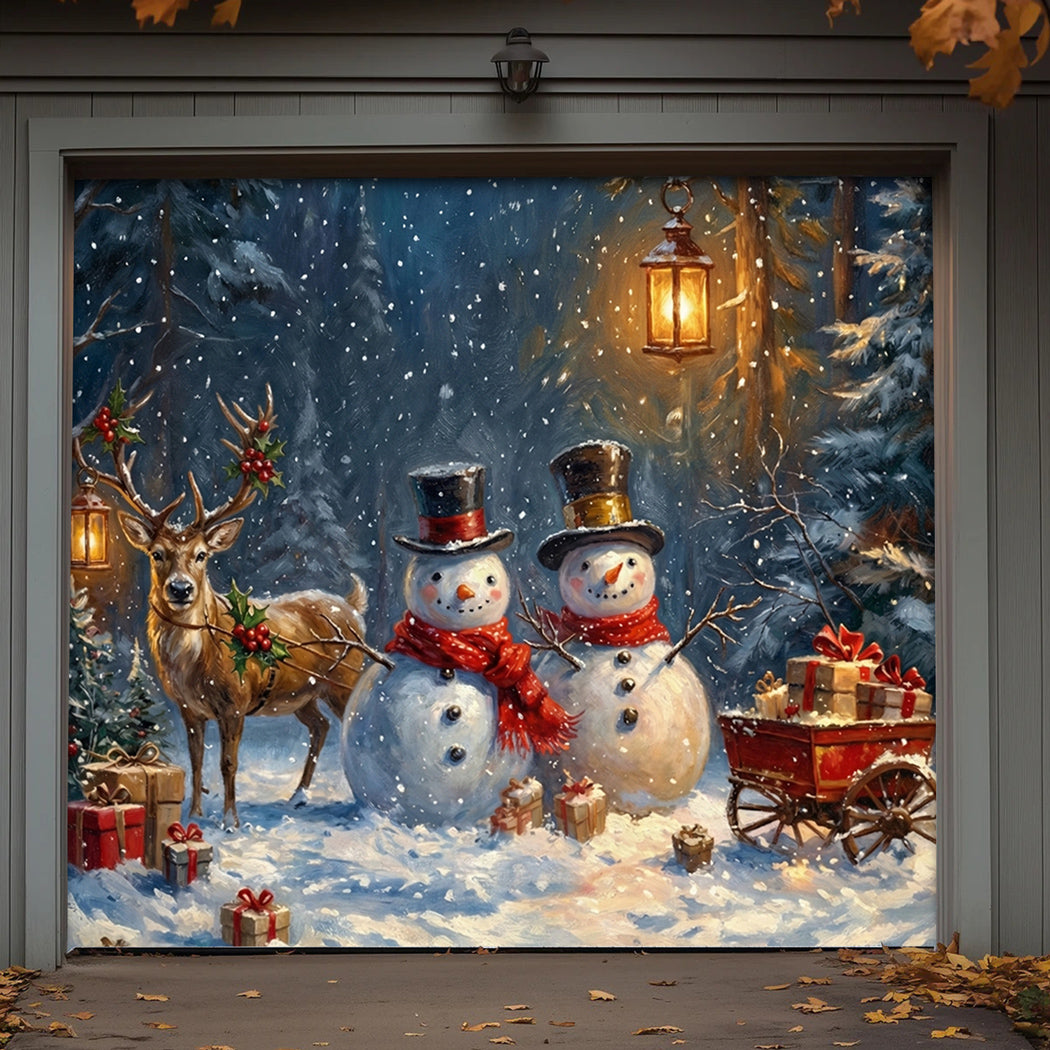 Winter Garage Door Banner Decoration -  Winter Woodland Whimsy
