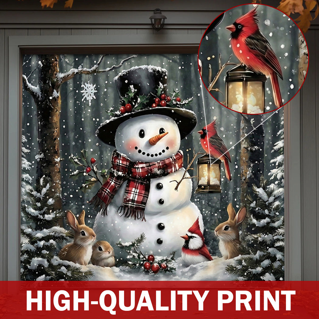 Winter Garage Door Banner Decoration -  Winter's Forest Friends