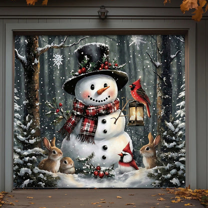 Winter Garage Door Banner Decoration -  Winter's Forest Friends