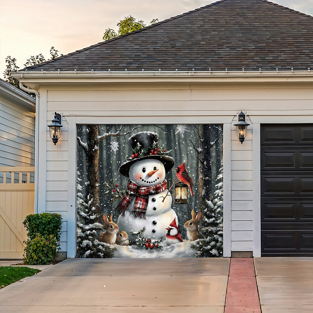Winter Garage Door Banner Decoration -  Winter's Forest Friends