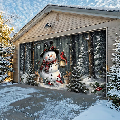 Winter Garage Door Banner Decoration -  Winter's Forest Friends