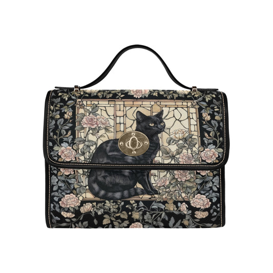 Cat Lover Satchel Handbag Nocturne Elegance Cottagecore