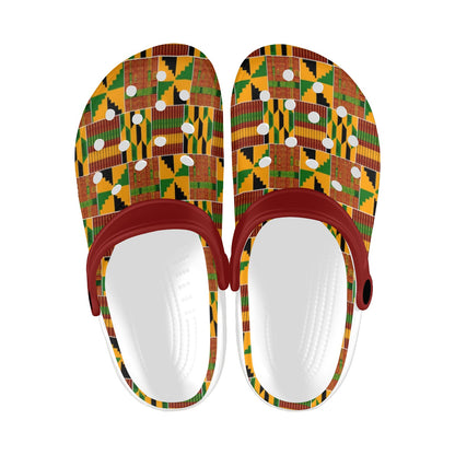 2026 Black History Month Graphic Clogs African Kente Inspired