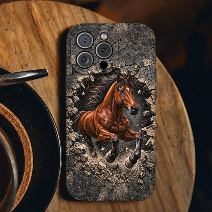 Horse Leather Phone Case Breakthrough Stallion