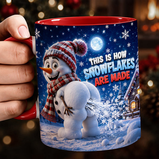 Winter Funny Ceramic Accent Mug How Snowflakes Are Made
