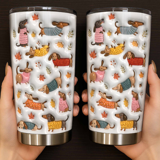 Dachshund 20 oz Tumbler Cozy Autumn Dachshund