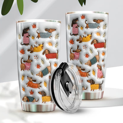 Dachshund 20 oz Tumbler Cozy Autumn Dachshund