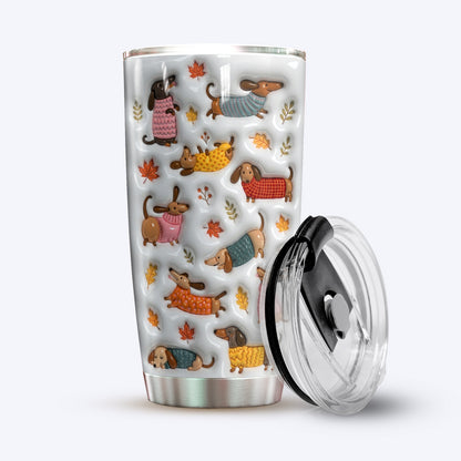 Dachshund 20 oz Tumbler Cozy Autumn Dachshund