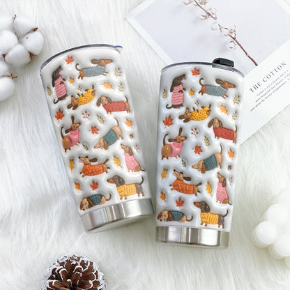 Dachshund 20 oz Tumbler Cozy Autumn Dachshund