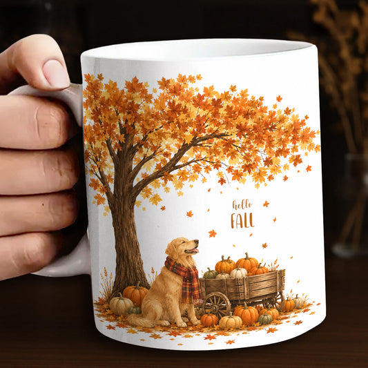 Golden Retriever Ceramic Mug Autumn Harvest